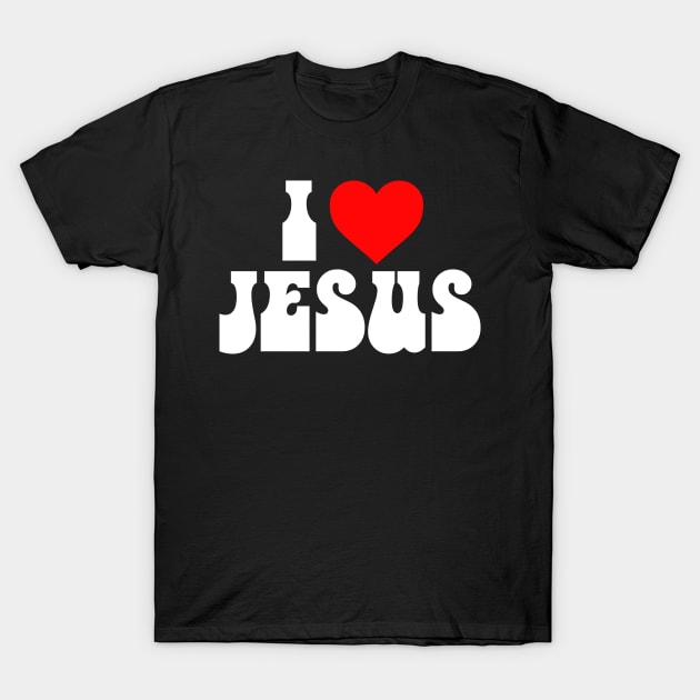 I love Jesus shirt I heart Jesus Christ tshirt for Christian 70s 80s Retro Vintage Style Throwback T-Shirt by arcadetoystore